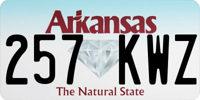 AR license plate 257KWZ