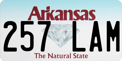 AR license plate 257LAM
