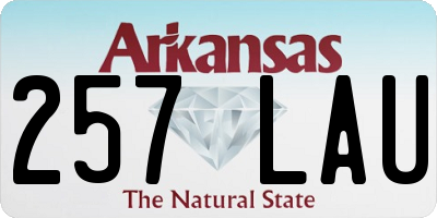 AR license plate 257LAU