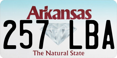 AR license plate 257LBA