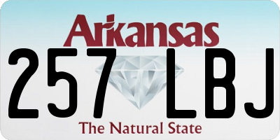 AR license plate 257LBJ