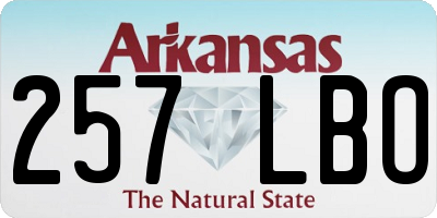 AR license plate 257LBO