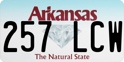 AR license plate 257LCW