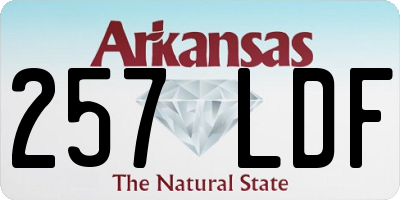AR license plate 257LDF