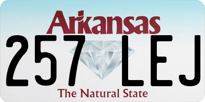 AR license plate 257LEJ