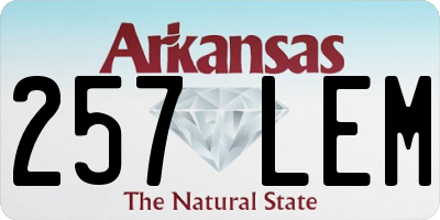 AR license plate 257LEM