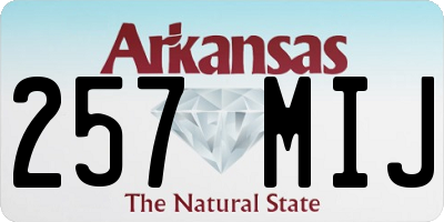AR license plate 257MIJ