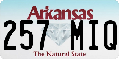 AR license plate 257MIQ
