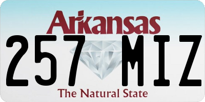 AR license plate 257MIZ