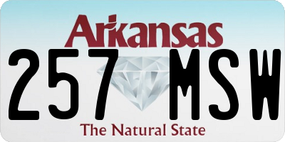 AR license plate 257MSW