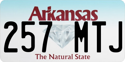 AR license plate 257MTJ