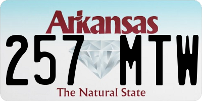 AR license plate 257MTW