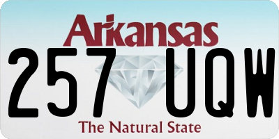 AR license plate 257UQW