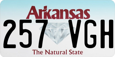 AR license plate 257VGH