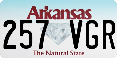 AR license plate 257VGR
