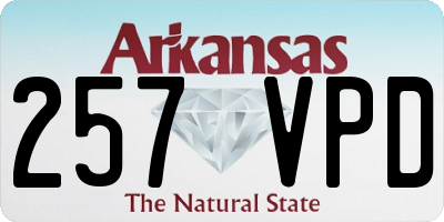 AR license plate 257VPD