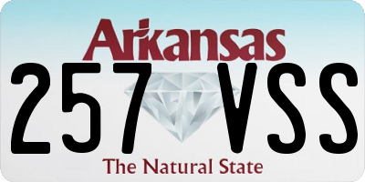 AR license plate 257VSS