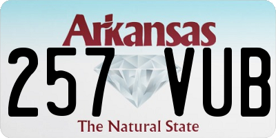 AR license plate 257VUB