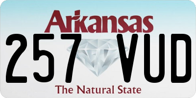AR license plate 257VUD