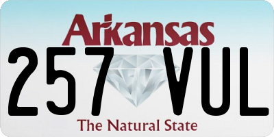 AR license plate 257VUL