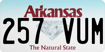 AR license plate 257VUM