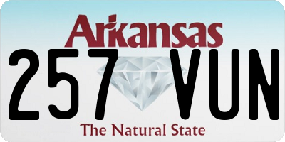 AR license plate 257VUN