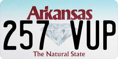 AR license plate 257VUP