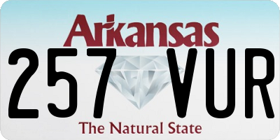 AR license plate 257VUR