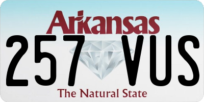 AR license plate 257VUS