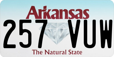 AR license plate 257VUW