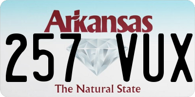 AR license plate 257VUX