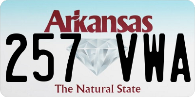 AR license plate 257VWA