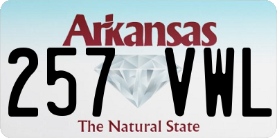 AR license plate 257VWL