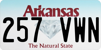 AR license plate 257VWN