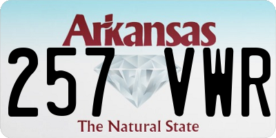 AR license plate 257VWR