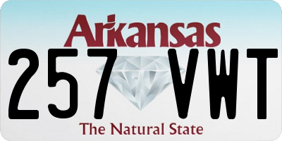 AR license plate 257VWT