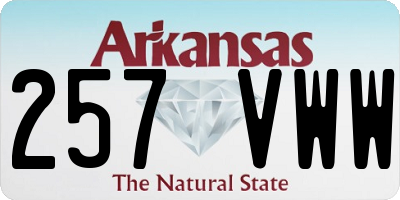 AR license plate 257VWW