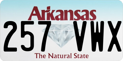 AR license plate 257VWX