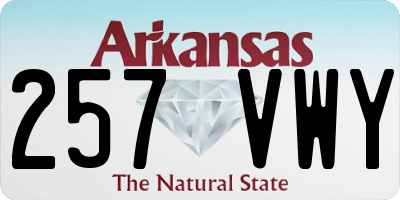 AR license plate 257VWY