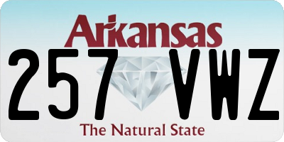 AR license plate 257VWZ