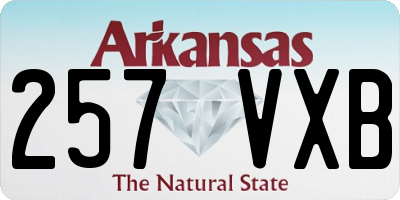AR license plate 257VXB