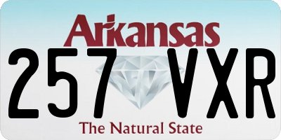 AR license plate 257VXR