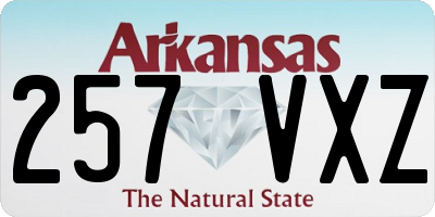 AR license plate 257VXZ