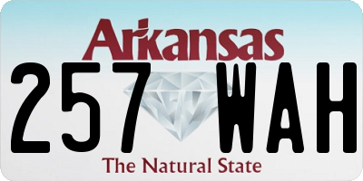 AR license plate 257WAH
