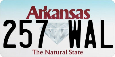 AR license plate 257WAL
