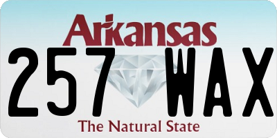 AR license plate 257WAX