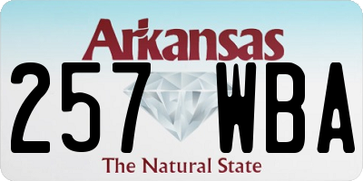 AR license plate 257WBA