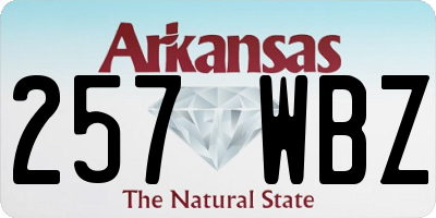 AR license plate 257WBZ