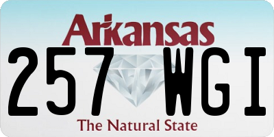 AR license plate 257WGI