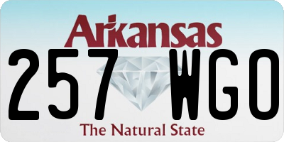 AR license plate 257WGO